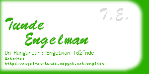 tunde engelman business card